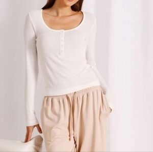 White Long Sleeve Women's Top Size L